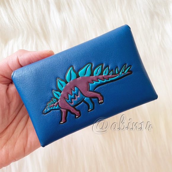 NWT Coach Beast Collection Steggy Dinosaur Turnlock Leather Card Case - Picture 5 of 5